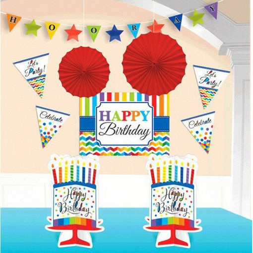 Picture of BRIGHT BIRTHDAY ROOM DECORATING KIT - 10PCS